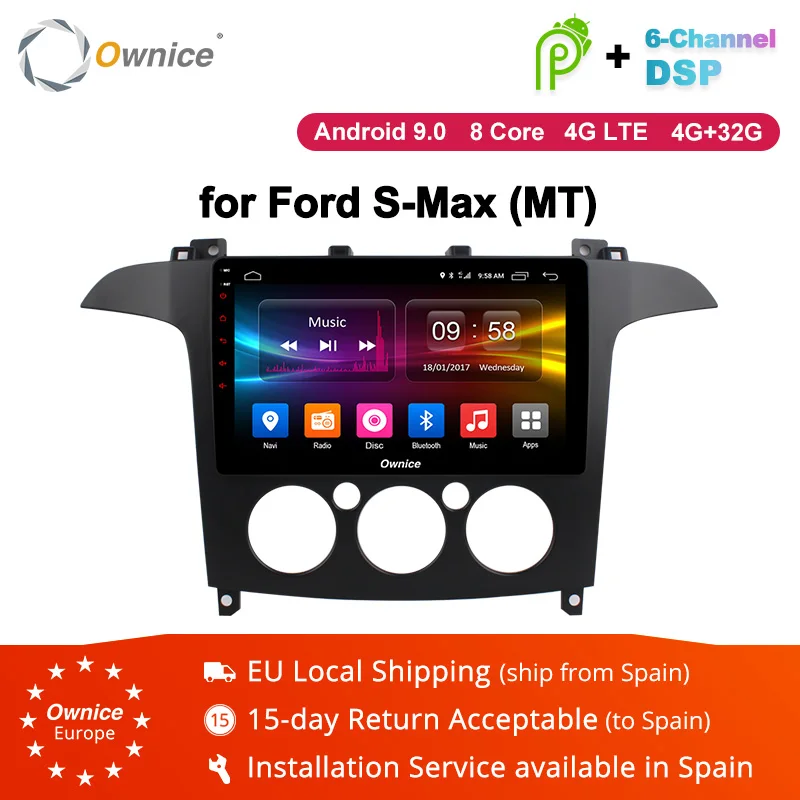 

Ownice K1 K2 K3 Android 8.1 Octa 8 core 32G ROM Car DVD GPS Navi Radio Stereo For S-Max 2007 2008 2.5D IPS Car play DAB+ DVR