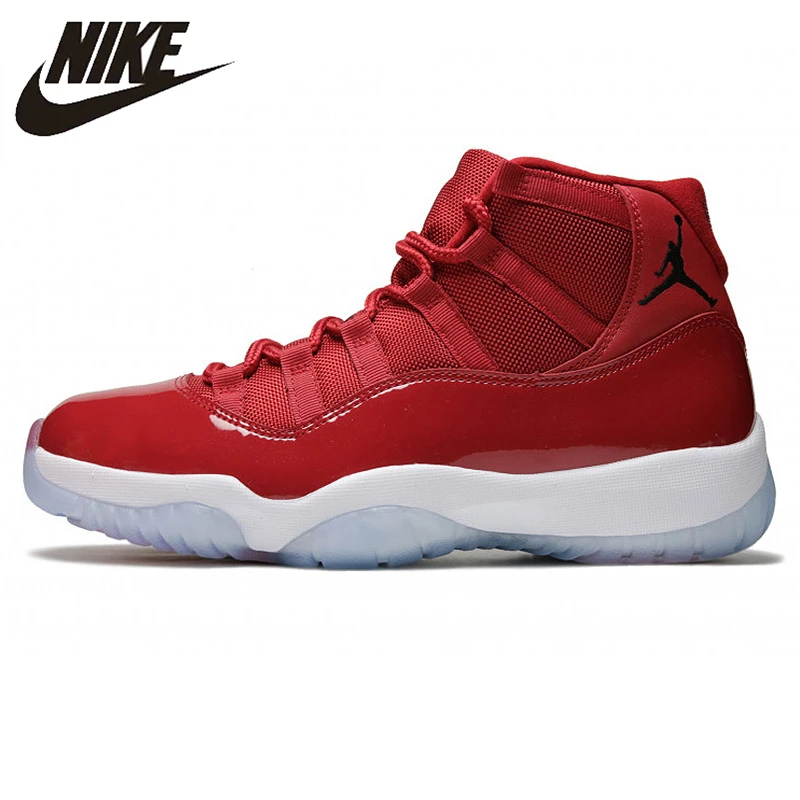 Nike Air Jordan 11 AJ11 Men's Basketball Shoes, Red, Shock Absorption Wear Resistant  Wraparound  Non-Slip 378037 623