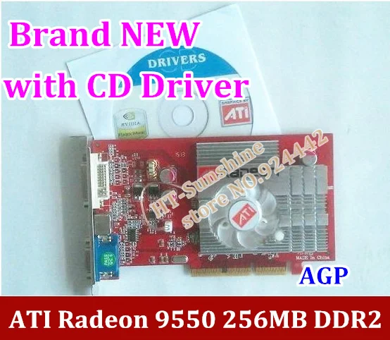 DHL EMS Бесплатная доставка новое ATI Radeon 9550 256 МБ DDR2 AGP 4X 8x видео карты от фабрики 50 шт./лот