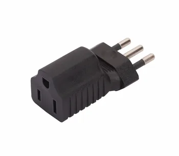 

2PCS US 3 Prong to Italy Travel Plug Connector, Italy 3Pin Male To Nema 5-15R USA 3 Pin Female Adapter