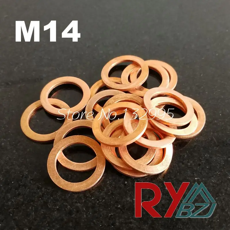 

Copper washer M14 50pcs/lot Copper Flat Washer, Seal washer