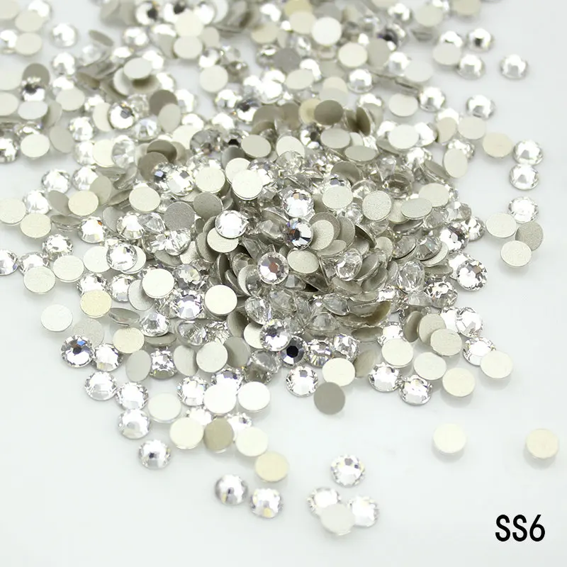 

Discount promotion 1440pcs SS6(1.9-2.1mm) 3D non-hotfix rhinestones Crystal Clear glue on flatback crystal rhinestone for beauty