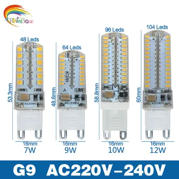 

Supper Brigt LED Bulb SMD 2835 3014 LED G4 G9 LED lamp 3W 7W 9W 10W 12W Led Light DC12V AC220V 360 Degree Replace Halogen Lamp