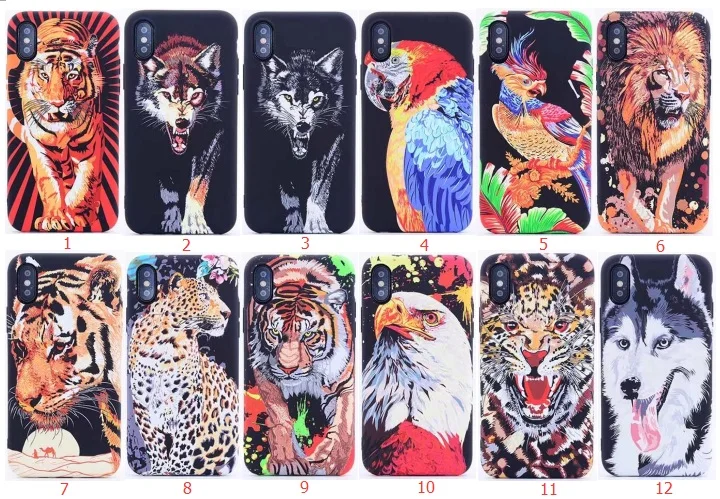 

Luminous Animal Lion Tiger wolf Leopard Cases for iphone 6 6s 7 8 plus x Glow in the Dark Parrot Eagle TPU Cases for iphone x