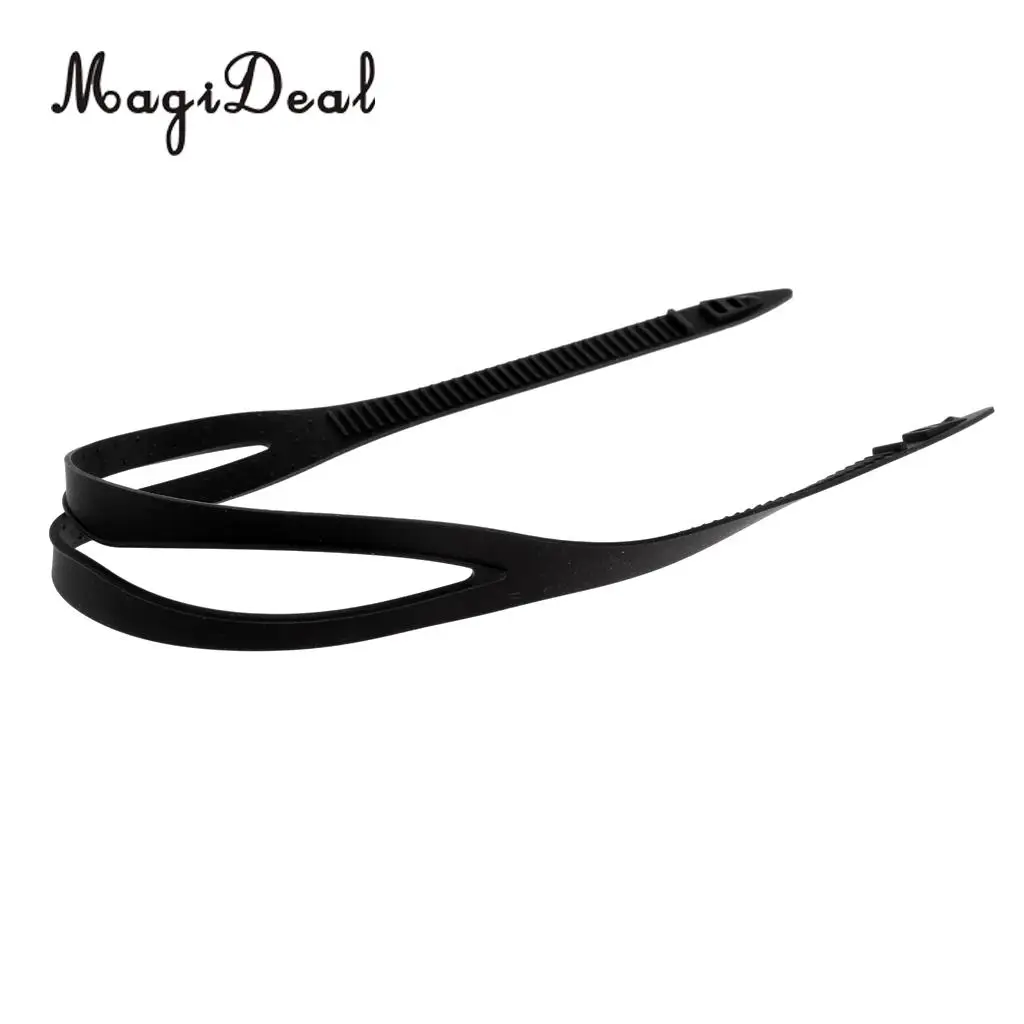 MagiDeal Universal Swimming Goggles Silicone Strap Band Replacement Accessory for Diving Pool Surfing Swim Acce Clear/Black 19cm