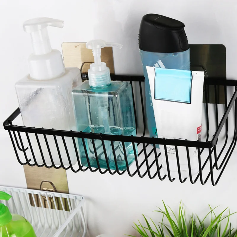 

Bathroom Accessories Free Punch Bathroom Shelf Bathroom Organizer Rack Storage Organizer Shower Wall Shelf Kitchen Basket Shelf