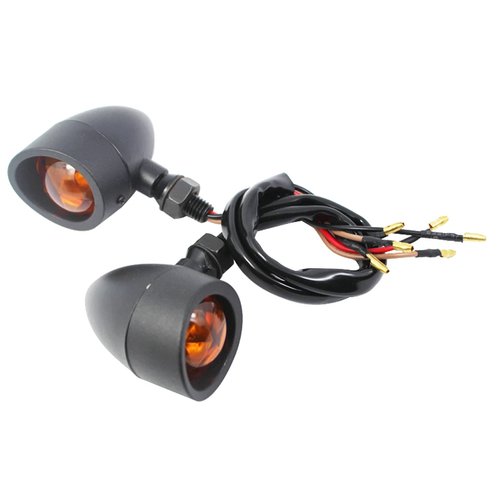2X Amber Mini Turn Signal Blinker Indicator Light Motorcycle Black Universal US