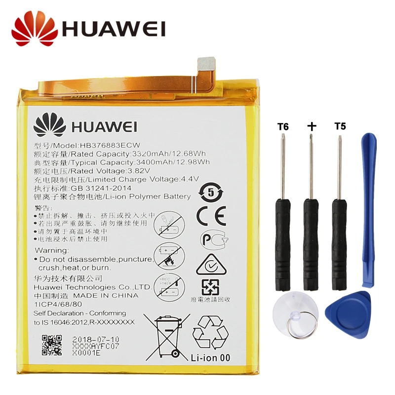 

Original Replacement Battery Huawei HB376883ECW For Huawei P9 PLUS VIE-AL10 VIE-L09 VIE-L29 Authentic Phone Battery 3400mAh