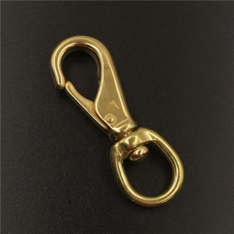 Solid Brass Swivel Eye Snap Hook Multi-use Boat Hook Fob Clip Horse Gear Marine Pet Rope Clips 6/8"