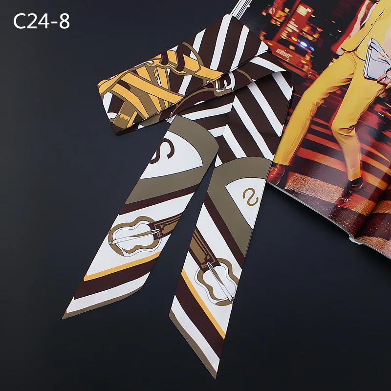 Новинка 2018 имитация шелка сумка с ручкой маленький узкий длинный шарф лента для
