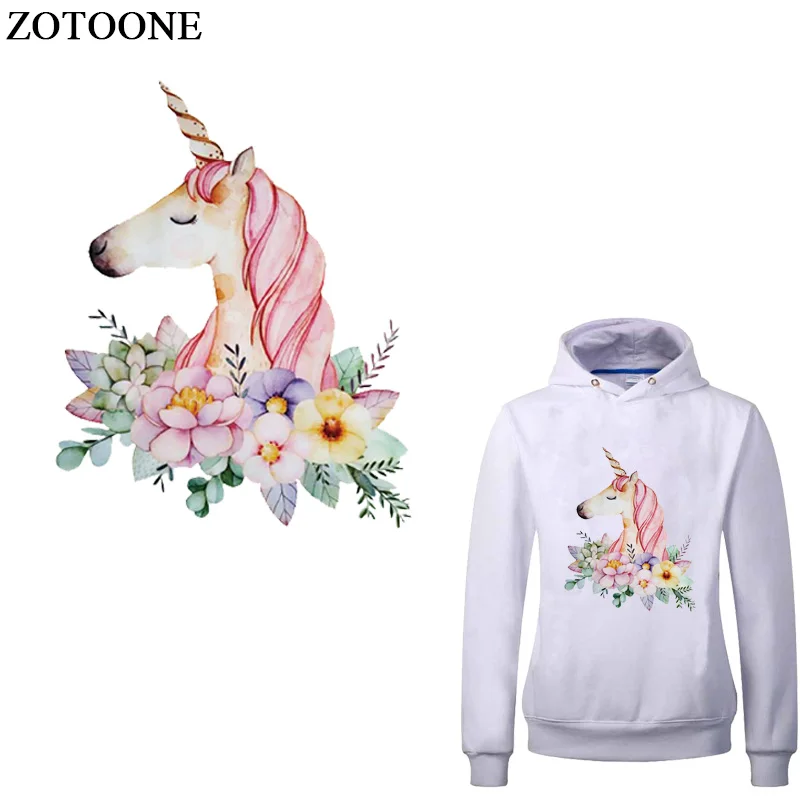 

ZOTOONE Funny Unicorn Clothes Patches for Jeans DIY Household Iron-on Patch Decoration Appliqued Heat Transfer Stickers Parches