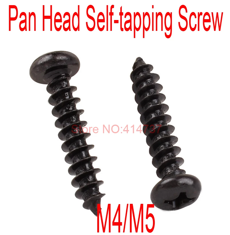 M4/M5 Pan Head Steel with black micro electronic cross phillips self tapping screws Length 8mm