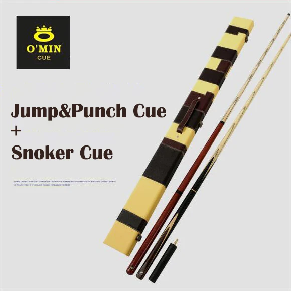 O'MIN Handmade Snooker Cue + Punch&Jump Cue Kit with High end Case with