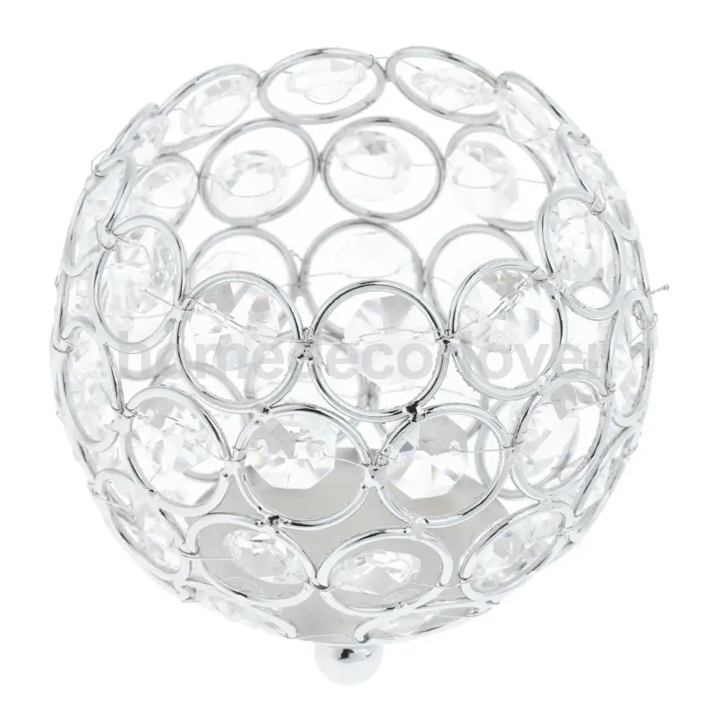 3'' Crystal Candle Holder Banquet Candlestick Tabletop Centerpiece Festive Holidays Wedding Supplies Lamp Decor 