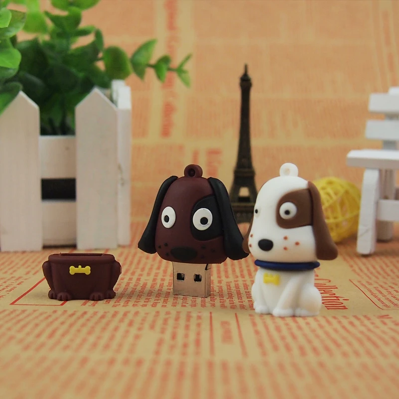 Cartoon Pendrive Small Gadget USB Flash Drive Mini Cute Dog Shape Memory Stick USB Pen Drive 128MB 32GB 64GB USB 2.0 Gifts