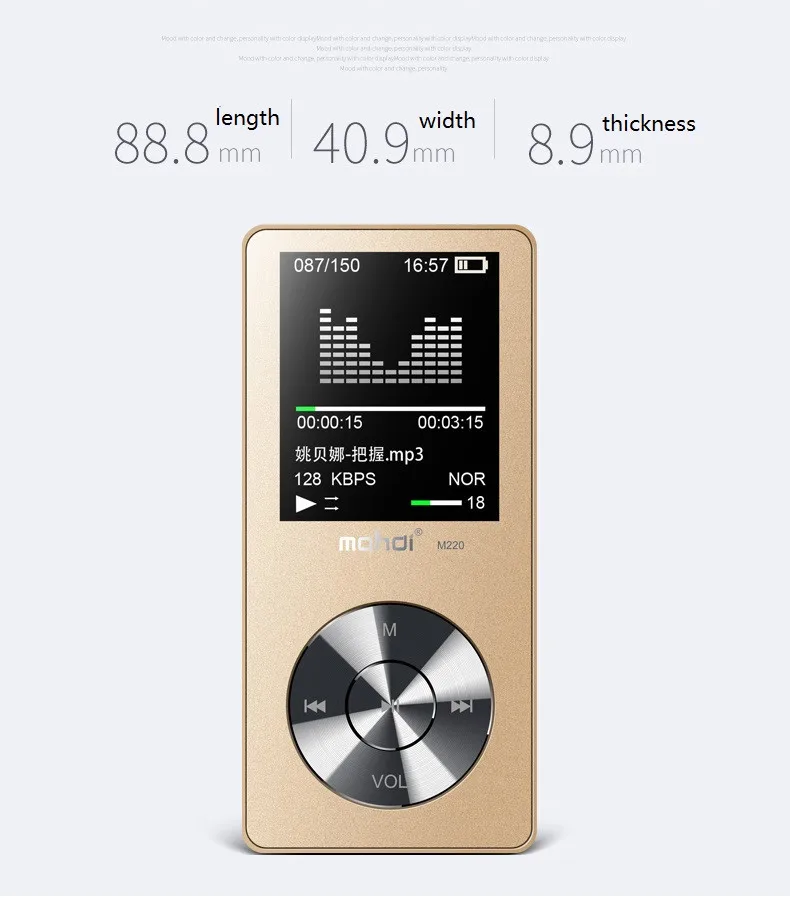 NEW Sport MP3 Player With Speaker 8G 80 Hours Full Metal MP3 Music Player With Screen Voice Recorder Video Arm Strap Earphone (23)
