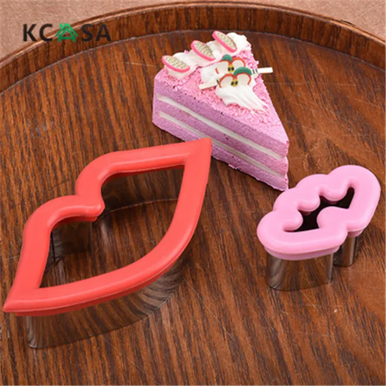 KCASA Stainless steel mouth shape biscuit Cookie mould fruit molds cake decoration tool baking moulds for kitchen gadgets | Дом и сад