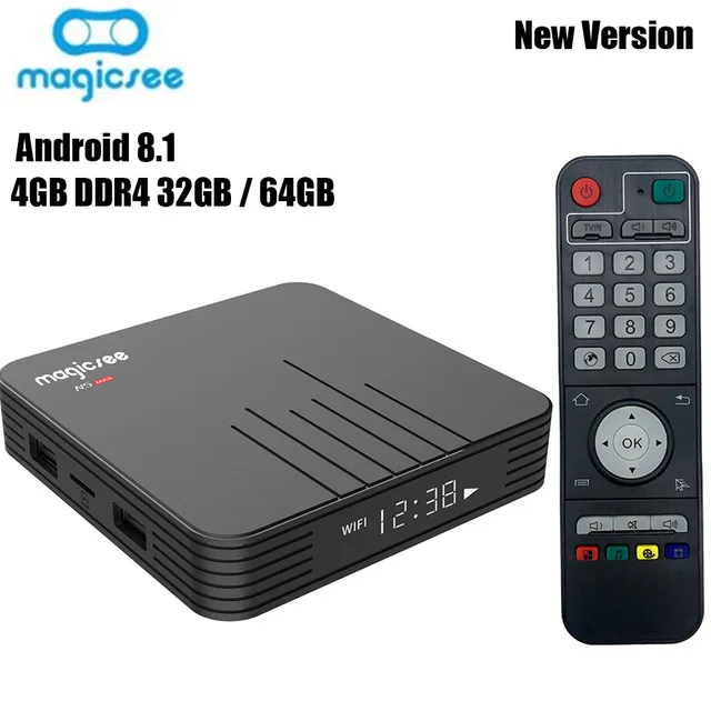 

MAGICSEE N5 Max TV Box Amlogic S905X2 4GB 32GB / 64GB ROM 5GHz WiFi Bluetooth Android 8.1 Set-top Box 4K Media Player