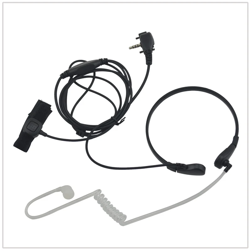   2 Wire Throat Mic 감시 키트 반투명 튜브 및 손가락 PTT 버텍스 VX-260 VX-450 VX-530 EVX-531 EVX-261 