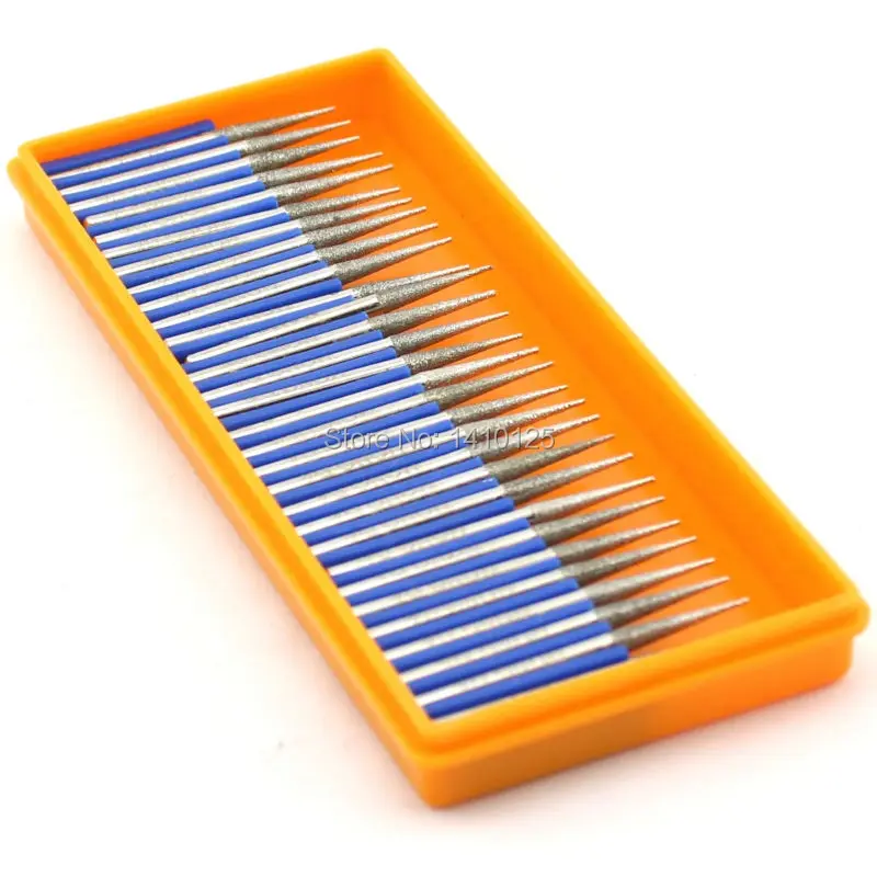 30 шт. коническая шлифовальная игла с алмазным покрытием 2 5 мм 35 дюйма 29 #|rotary