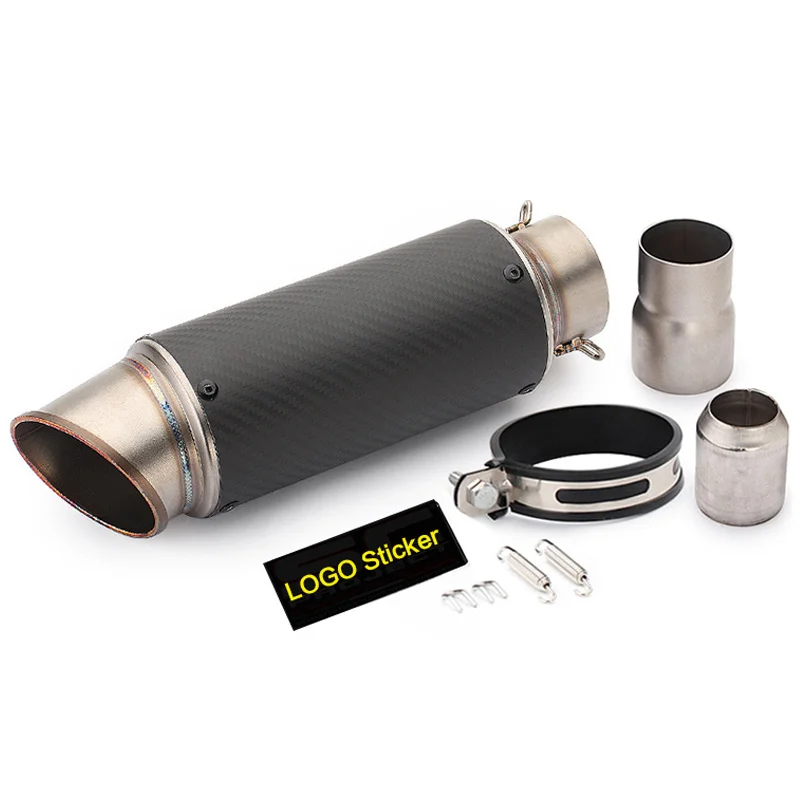 60mm motorcycle exhaust pipe muffler carbon fiber pitbike escape de