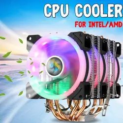 Двойная башня Процессор Кулер 4 теплотрубки 90 мм вентилятор RGB для Процессор охлаждающий вентилятор кулер для Intel 775/1150/1151/1155/1156/1366 для AMD все