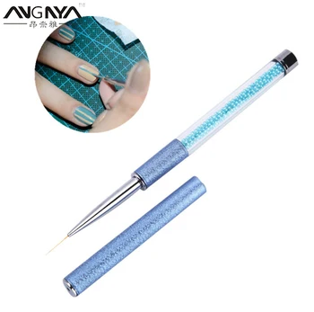 

ANGNYA 1Pcs 5/7/9/11mm Nail Art Metal Pearl Hand French Stripes Lines Flower Painting Drawing Liner Brush Pen Manicure Tools