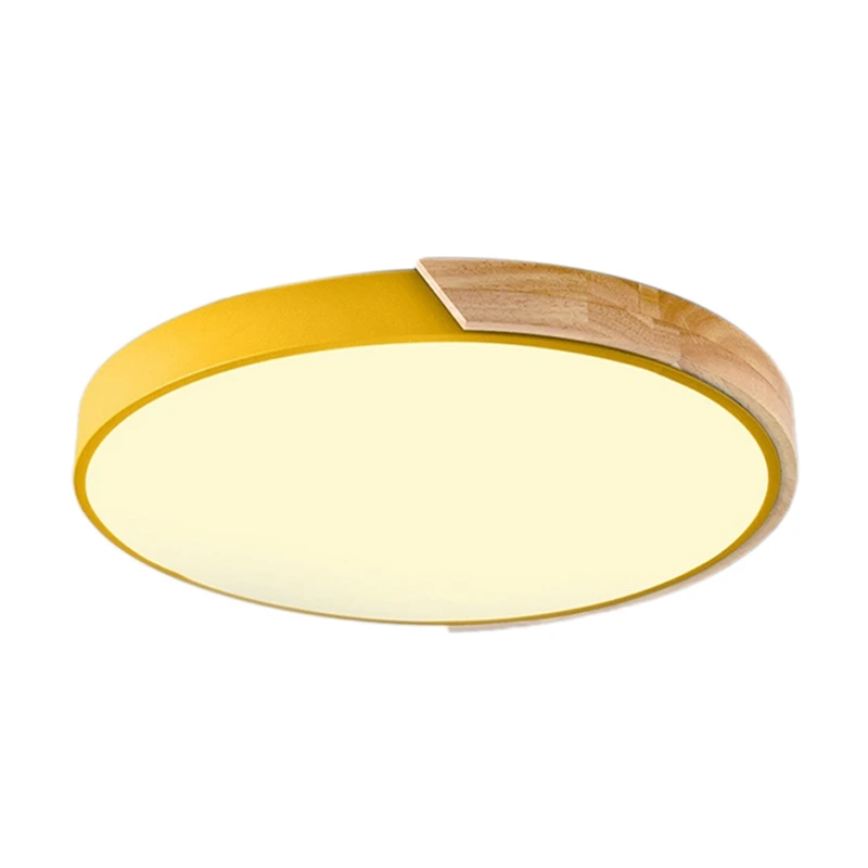 

Nordic Oak Wood Adjustable Led Ceiling Lamp Warm Light Round Bedroom Lamps