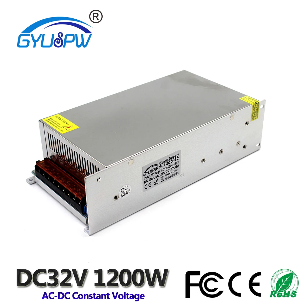 Импульсный источник питания DC 32V 12V 24V 36V 48V 1200W Трансформатор 110V 220V AC DC32V источник питания для светодиодный источник света CNC двигатель маршрутизатора