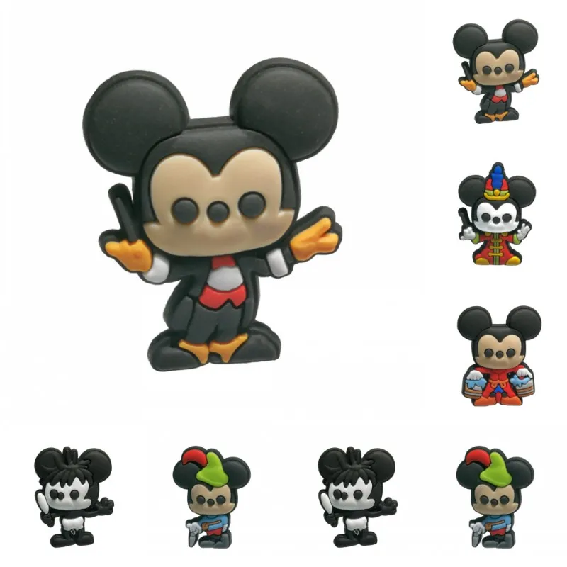 

1pcs Mickey PVC Cartoon Shoe Charms Shoe decoration Buckles Accessories Fit Bracelets Croc JIBZ Kids Gifts
