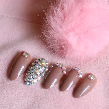 

24pcs beautiful full diamond crystal diamond stiletto high candy color fake nails brown W80