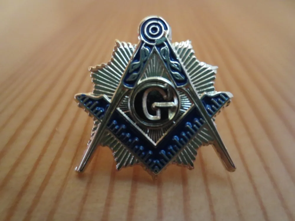 Масонский значок булавки на лацканы масон, вольный каменщик B35 синий компас и квадрат G