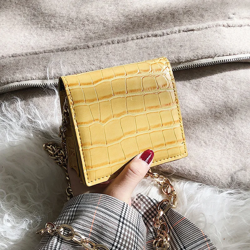 بو الجلود تمساح Crossbody حقيبة للنساء 2019 الإناث مصغرة سلسلة حقائب كتف السيدات صغيرة حقائب و المحافظ أسلوب بسيط بو الجلود تمساح Crossbody حقيبة للنساء 2019 الإناث مصغرة سلسلة حقائب كتف السيدات صغيرة حقائب و المحافظ أسلوب بسيط