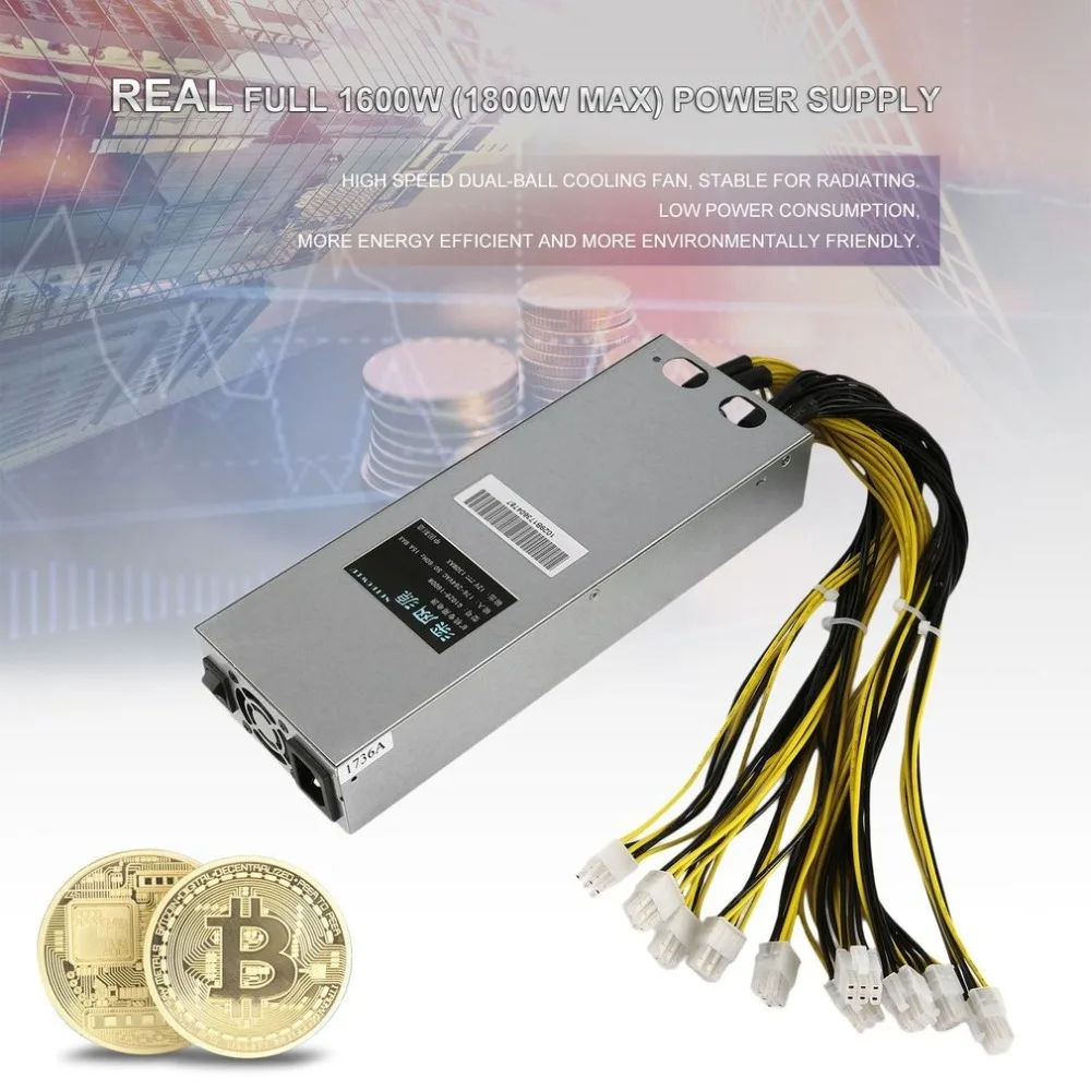 

1600W 1800W Max Miner Power Supply Mining Machine Power Supply For Ant Series Mining Machine S9 S7 Newest