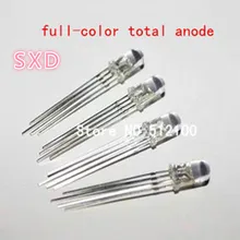 500 шт хорошее качество 5 мм RGB светодиодный полноцветный 4 ноги, в общей сложности анода