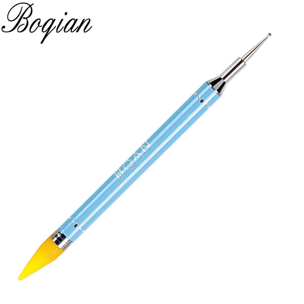 BQAN восковой подборщик горный хрусталь Dotting Pen двойной бисер Ручка для дизайна ногтей инструмент Кристалл Dot Pro украшение карандаш маникюр
