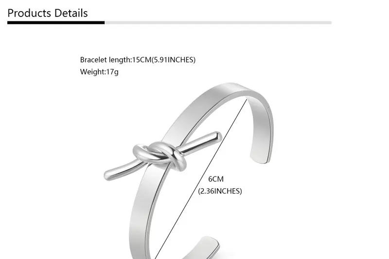 CWEEL Knot Love Bracelet Simple Open Cuff Bracelets&Bangles For Womens Girls Charms Antique Silver Color Vintage Twisted Bangle (1)