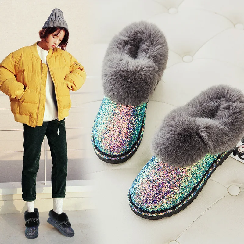 sequin flat boots