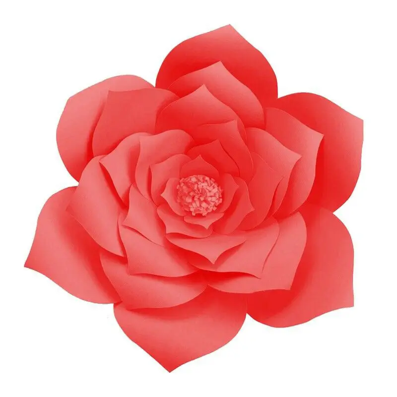 NEW Paper Flower Backdrop Wall Giant DIY Rose Flowers Wedding Party Decor 30 cm - Цвет: Красный