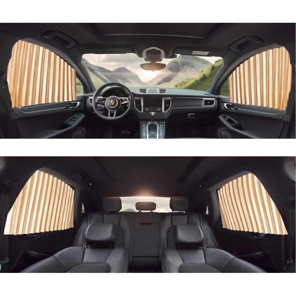 

2pcs Set Universal Summer Car Side Window Sunshade Curtains Auto Windows Curtain Sun Visor Blinds Cover UV Protector Car Styling