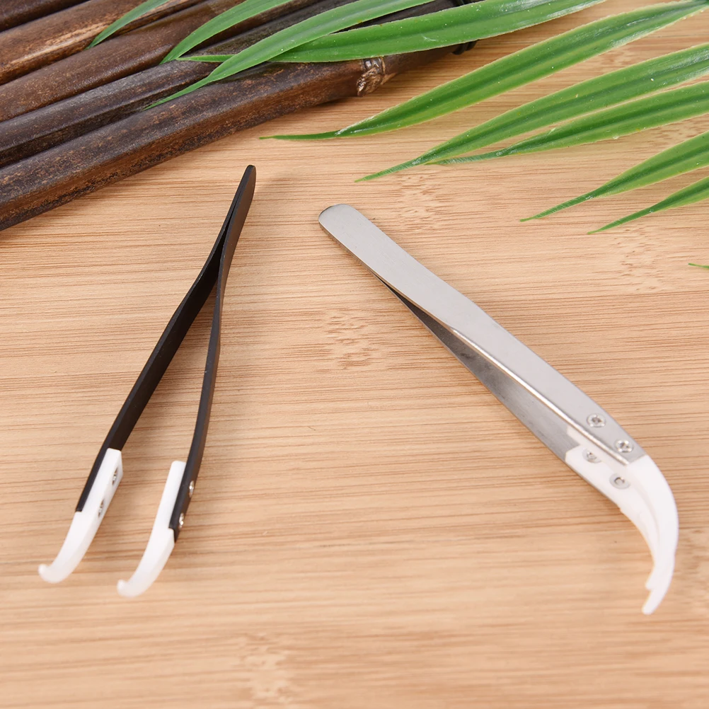 High Quality Stainless Steel Ceramic Tweezers Heat Resistant Non Conductive Ceramic Pointed Tip DIY Tools