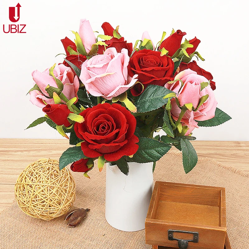 Artificial Rose flower in the glass eternal wedding Ornament decoration