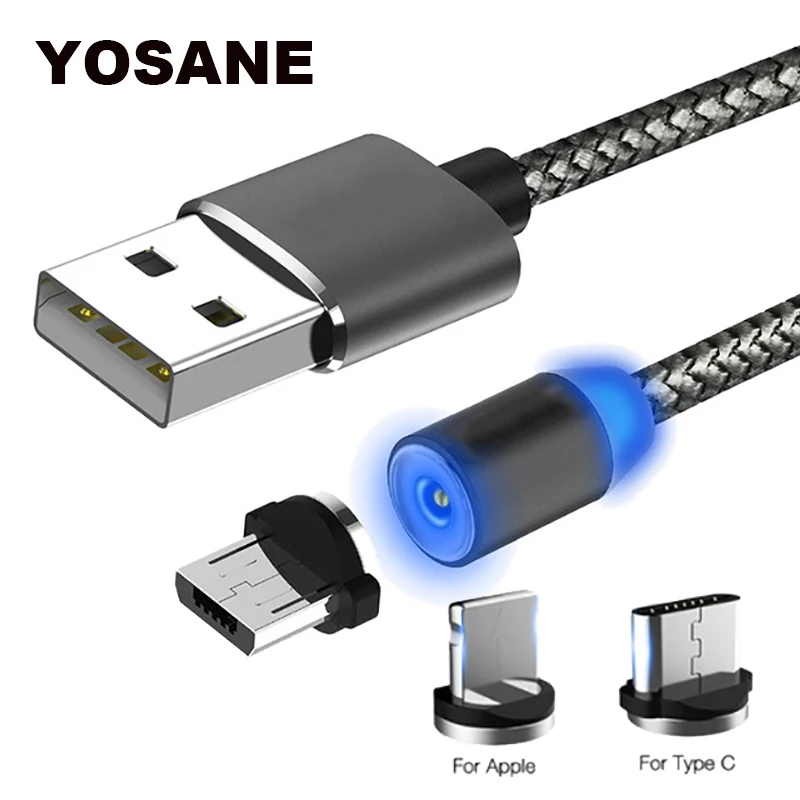 

Magnetic Charger Cable USB Type C/IOS/Micro usb LED Magnet Charging Wire For iPhone ipad Android USB-C Micro Mobile Phone Cord