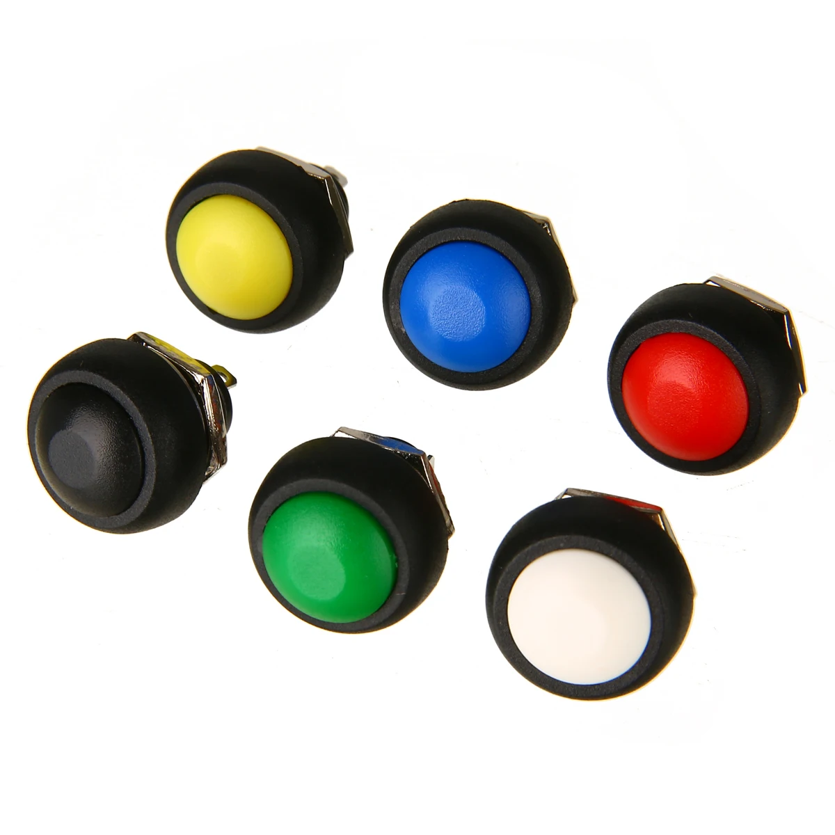 6Pcs/Set ON/OFF Push Button Toggle Switch 12mm 1A 250V Mini Round