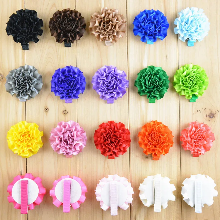 Silk Ruffle Flower Hair Clip , Hair Clips Mini 2.35 inch Your choose