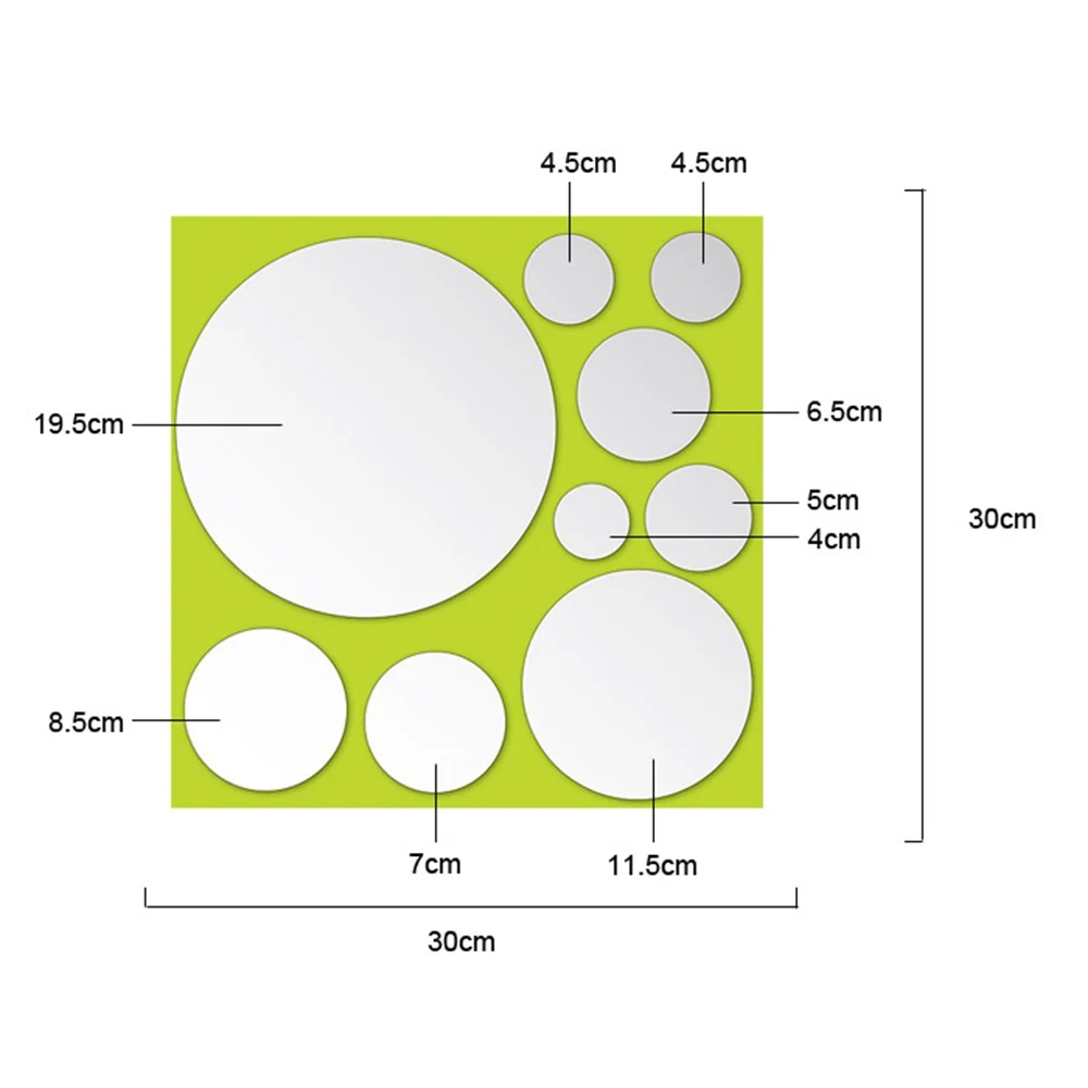 30 шт./компл. 3D круг зеркало стены Стикеры s акриловая виниловая художественная Наклейка на стену Стикеры Украшения дома и офиса