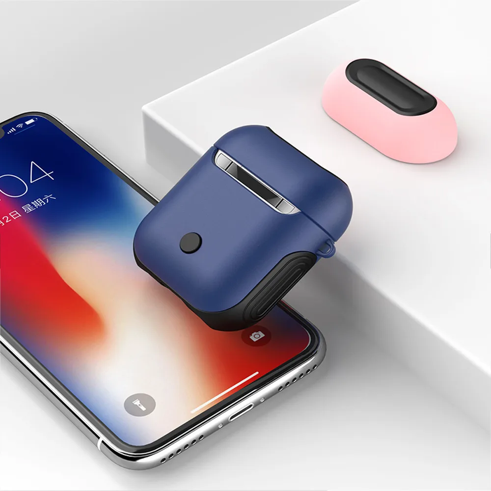 Color Earphone Silicone Portable Storage Case Cover Waterproof Wireless With Anti-lost Keychain Glitter Case For Airpods Apple