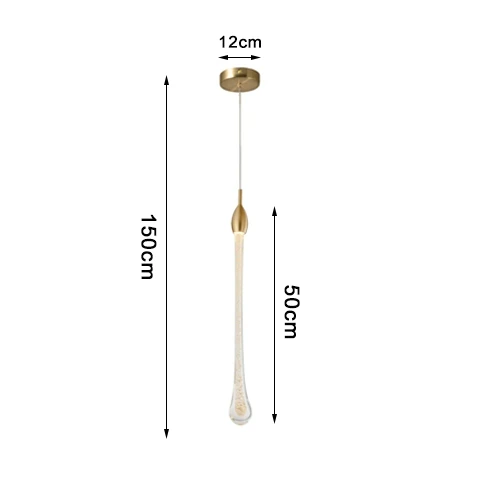 Роскошная Современная led Большая лестница хрустальная люстра длинная водяная капля светильники кухня Остров Ресторан подвесной светильник - Цвет абажура: Dia12 H150 cm