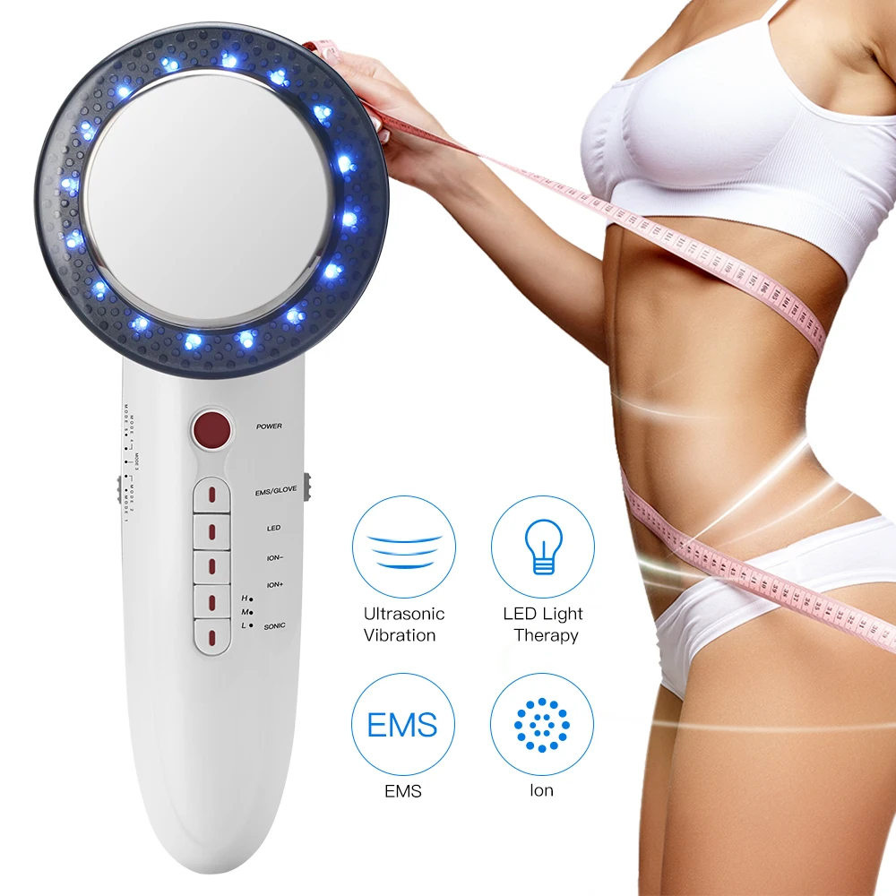 

6 In 1 EMS Ultrasonic Cavitation Slimming LED Galvanic Ion Facial Beauty Body Tens Acupuncture Therapy Anti Cellulite Machine