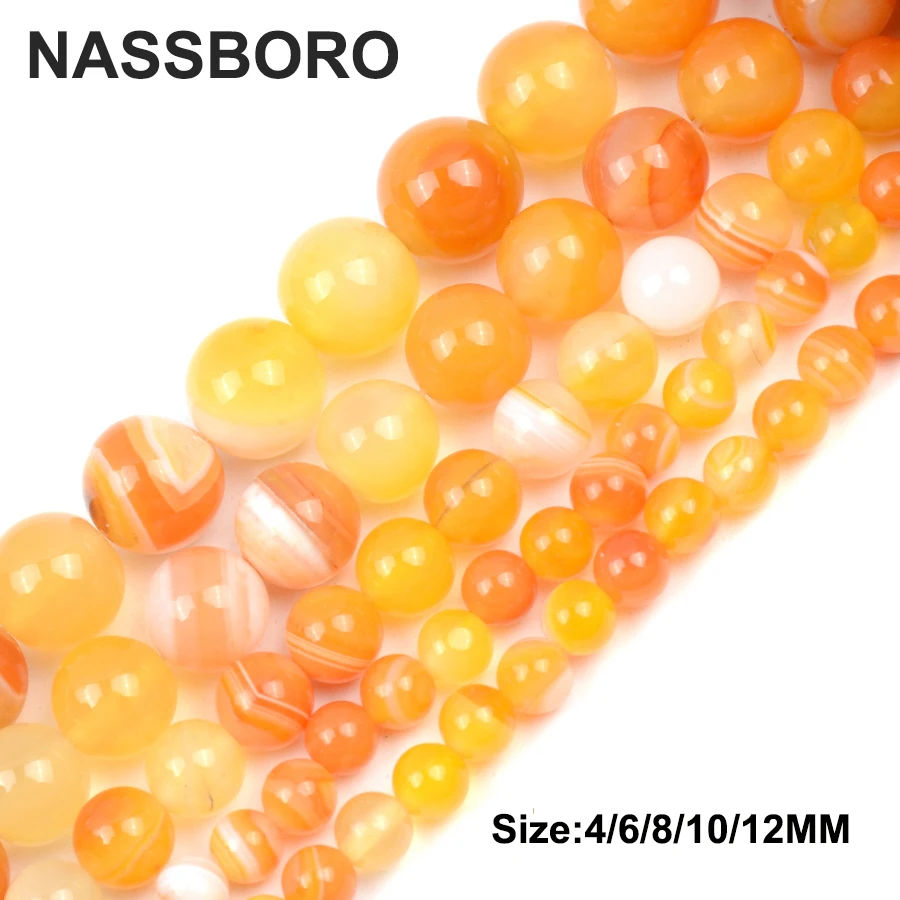 

Yellow Stripes Agates Natural Stone Beads Rondelle Loose Spacer Beads For Jewelry Making Diy Bead Bracelet Craft 4/6/8/10/12MM